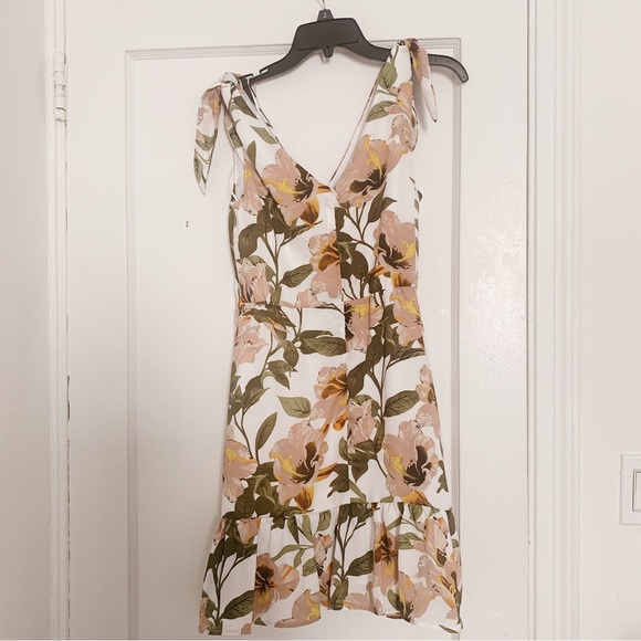 NWT Sam Edelman Floral Mini Dress in peach multi - Picture 9 of 10